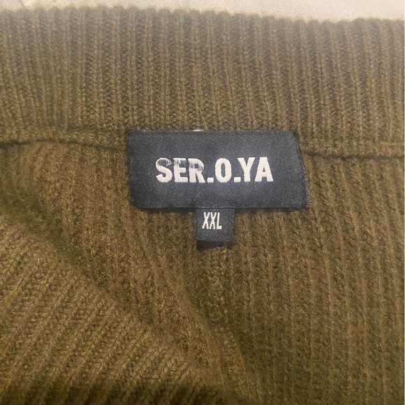 SEROYA Ser.o.ya Jason Joggers green Olive Wool - Size XXL drawstring pockets - Picture 9 of 13